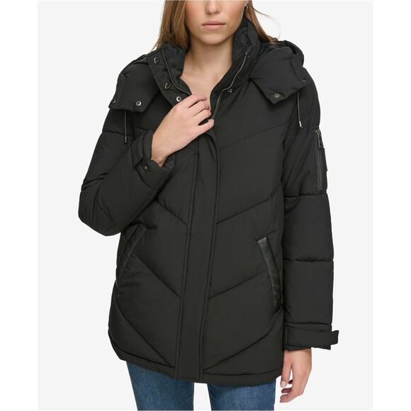 DKNY Womens Mid-Length Puffer Jacket NWT